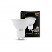 Лампа светодиодная LED GU10 7Вт 560Лм 3000К Теплый белый Gauss (101506107) Цоколь GU10 - Лампа