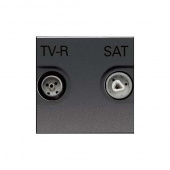 Розетка телевизионная TV-R-SAT одиночная с накладкой антрацит (N2251.3 AN) Zenit Zenit - Лампа