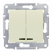 Выключатель 2-клавишный с подсветкой в рамку бежевый Sedna (SDN0300347) Schneider Electric Sedna - Лампа