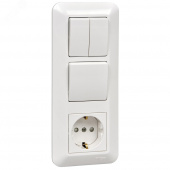 Блок (розетка с заземл. + 1-кл. + 2-кл. выкл.) Белый Blanca / Прима Systeme Electric Blanca - Лампа