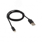 Кабель USB  для iPhone 5/6/7 моделей шнур 1 м черный REXANT  Зарядка д/телефонов - Лампа
