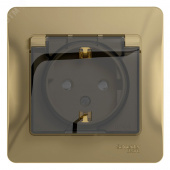 Розетка 1-м 16А IP44 с заземл. защ. шторки с крышкой в сборе Титан Glossa Systeme Electric Glossa - Лампа