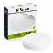 Лампа светодиодная LED GX53 12Вт 980Лм 4000K Белый FERON Цоколь GX53/GX70 - Лампа