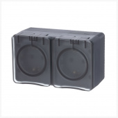 Розетка 2-ая с заземлением со шторками антрацит 16А ATLASDESIGN Profi54 IP54 (ATN544026 ) Schneider Electric AtlasDesign Profi 54 - Лампа