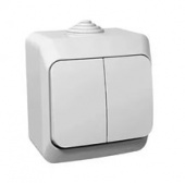 Выключатель 2-клавишный наружный белый 10А IP44 (ВА10-042B) Этюд Schneider Electric Этюд - Лампа
