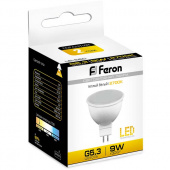 Лампа светодиодная LED G5.3 9Вт MR16 760Вт 2700К Теплый 230В (25839 /LB-560) FERON Цоколь GU5.3 (MR16) - Лампа