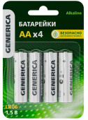 Элемент питания алкалиновый AA/LR6 Alkaline (блист.4шт) GENERICA Пальчиковые R6/AA - Лампа