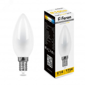 Лампа светодиодная LED Е14 11Вт 910Лм 2700К теплый матовая свеча Feron Цоколь Е14 (R39, R50) - Лампа