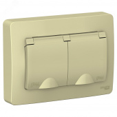 Розетка 2-м 16А IP44 250В с заземл. защ. шторки с крышкой Бежевый Blanca Systeme Electric Blanca - Лампа