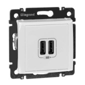 Розетка двойная USB белая Valena Legrand Valena - Лампа