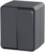 Выключатель 2-клавишный антрацит 16А ATLASDESIGN Profi54 IP54 (ATN544051) Schneider Electric AtlasDesign Profi 54 - Лампа