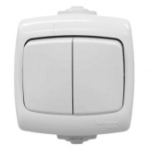 Выключатель 2-клавишный наружный 250В 6А белый IP44 (VA510-228B-BI) Рондо Schneider Electric  Рондо - Лампа