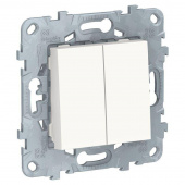 Переключатель 2-клавишный белый 10A 250В UNICA NEW (NU521318) Schneider Electric Unica - Лампа