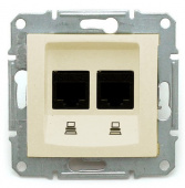 Розетка компьютерная RJ45х2 категория 5e в рамку бежевая Sedna Schneider Electric Sedna - Лампа