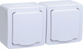 Розетка 2-ая наружная с заземлением с крышкой IP54 Гермес PLUS (ERMP22-K01-16-54-EC) IEK  Гермес - Лампа
