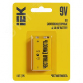 Батарейка щелочная Alkaline 6LR61 9V крона (1шт/блистер) IEK 6F22/крона - Лампа