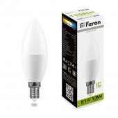 Лампа светодиодная LED 13вт E14 белый матовая свеча 4000К FERON Цоколь Е14 (R39, R50) - Лампа