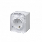 Розетка с заземлением со шторками белый 16А ATLASDESIGN Profi54 IP54 (ATN540145) Schneider Electric AtlasDesign Profi 54 - Лампа