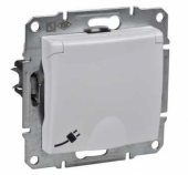 Розетка с заземлением со шторками с крышкой IP44 в рамку белая Sedna Schneider Electric Sedna - Лампа