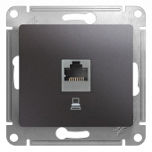 Розетка компьютерная 1-м RJ45 кат.5E механизм Графит Glossa Systeme Electric AtlasDesign - Лампа