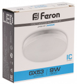 Лампа светодиодная LED GX53 9Вт 780Лм 6400К Дневной, таблетка (25867/LB-452) FERON Цоколь GX53/GX70 - Лампа