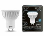 Лампа светодиодная LED GU10 5Вт=50Вт 440Лм 4100К Белый 230В Gauss  Цоколь GU10 - Лампа